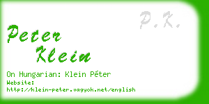 peter klein business card